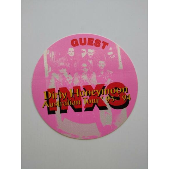 INXS Dirty Honeymoon Band Photo Backstage Pass Original New Wave Rock 1993 Pink - Picture 3 of 4